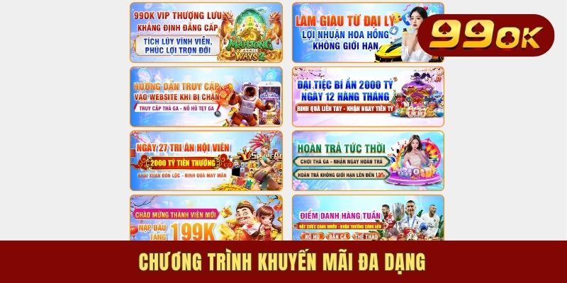 Giới Thiệu 99OK - Nhà Cái Trực Tuyến Uy Tín, Nổi Bật 2025 2 Chương trình khuyến mãi đa dạng